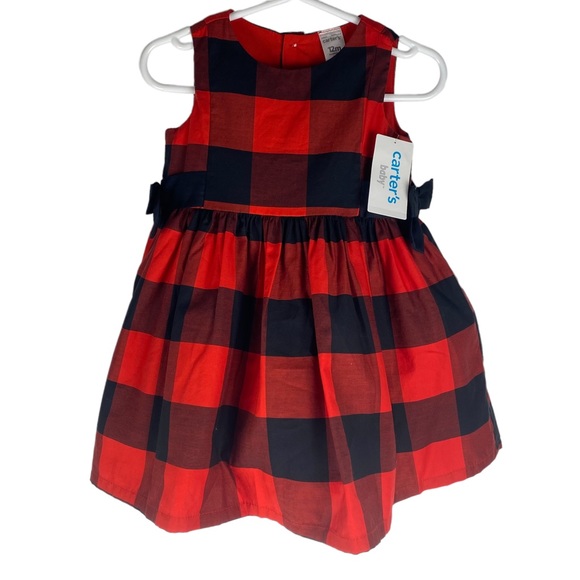 NWT Carters Buffalo Plaid Dress Size 12M - Picture 2 of 8